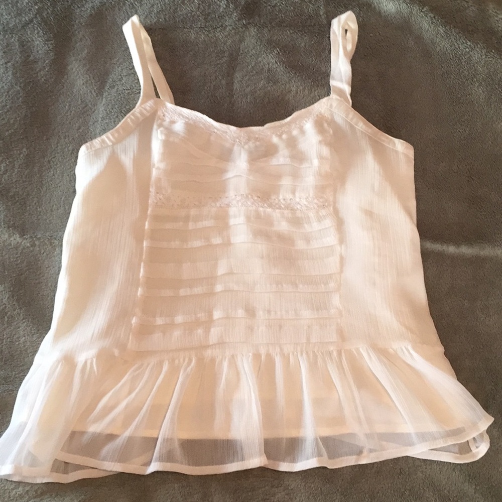 American eagle white ruffle tank top